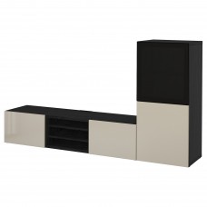 Комбинация шкафов под TV IKEA BESTA черно-коричневый 240x42x129 см (193.294.55)
