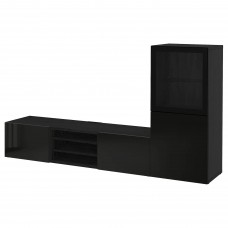Комбинация шкафов под TV IKEA BESTA черно-коричневый 240x42x129 см (193.294.60)