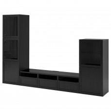Комбінація шаф для TV IKEA BESTA чорно-коричневий 300x42x193 см (193.307.60)