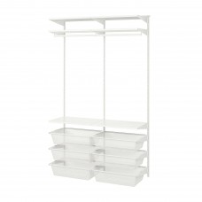 2 секції шафи-стелажа IKEA BOAXEL білий 125x40x201 см (193.323.73)