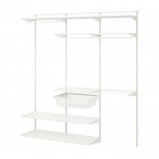 3 секції шафи-стелажа IKEA BOAXEL білий 187x40x201 см (193.323.92)
