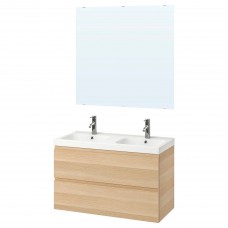 Комплект мебели для ванной IKEA GODMORGON / ODENSVIK беленый дуб 103 см (193.324.72)