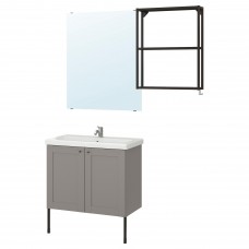 Комплект мебели для ванной IKEA ENHET / TVALLEN серый антрацит 84x43x87 см (193.375.87)