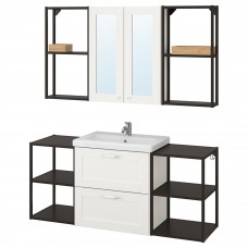 Комплект мебели для ванной IKEA ENHET / TVALLEN белый антрацит 140x43x65 см (193.376.10)