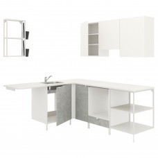 Угловая кухня IKEA ENHET белый (193.379.93)