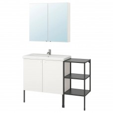 Набір меблів для ванної IKEA ENHET / TVALLEN білий антрацит 122x43x87 см (193.383.46)
