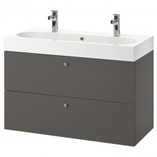 Шкаф для раковины IKEA GODMORGON / BRAVIKEN темно-серый 100x48x68 см (193.385.01)