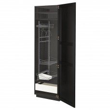 Висока кухонна шафа IKEA METOD / MAXIMERA чорний чорний 60x60x200 см (193.597.01)