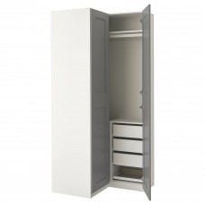 Комбінація гардеробу IKEA PAX / GRIMO білий сірий 88/111x236 см (193.870.68)
