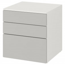 Комод з 3 шухлядами IKEA SMASTAD / PLATSA білий сірий 60x57x63 см (193.875.63)