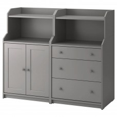 Комбінація шаф IKEA HAUGA сірий 139x46x116 см (193.886.33)