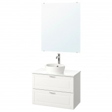 Комплект мебели для ванной IKEA GODMORGON/TOLKEN / KATTEVIK белый под мрамор 82 см (193.895.38)