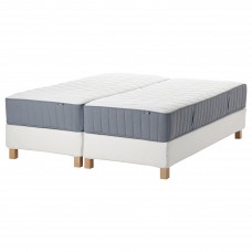 Континентальне ліжко IKEA ESPEVAR/VAGSTRANDA білий твердий матрац світло-блакитний 160x200 см (193.895.95)