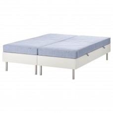Континентальне ліжко IKEA ESPEVAR/VADSO білий твердий матрац світло-блакитний 180x200 см (193.898.83)