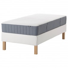 Континентальне ліжко IKEA ESPEVAR/VALEVAG білий середньо твердий матрац світло-блакитний 90x200 см (193.898.97)