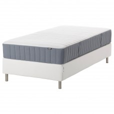 Континентальне ліжко IKEA ESPEVAR/VALEVAG білий середньо твердий матрац світло-блакитний 90x200 см (193.899.20)