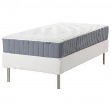 Континентальне ліжко IKEA ESPEVAR/VALEVAG білий середньо твердий матрац світло-блакитний 90x200 см (193.899.44)