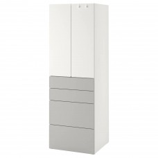 Гардероб IKEA SMASTAD білий сірий 60x57x181 см (193.901.17)