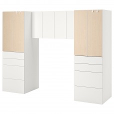 Комбінація шаф IKEA SMASTAD білий береза 240x57x181 см (193.910.27)