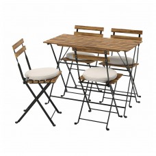 Стол и 4 стула IKEA TARNO черный бежевый (193.937.19)