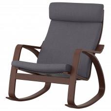 Крісло-гойдалка IKEA POANG коричневий темно-сірий (193.958.36)