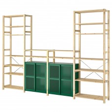 4 секции системы хранения IKEA IVAR сосна зеленый сетка 344x30x226 см (194.013.85)