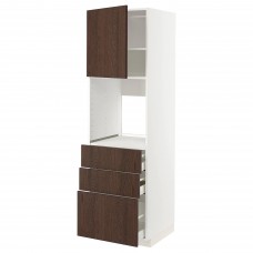Модуль кухонної шафи IKEA METOD / MAXIMERA білий коричневий 60x60x200 см (194.051.28)