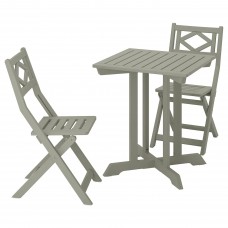 Стол и 2 складных стула IKEA BONDHOLMEN серый (194.129.25)