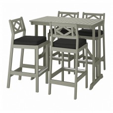 Барный стол и 4 барных стула IKEA BONDHOLMEN серый антрацит (194.130.05)