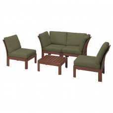 4-місний комплект садових меблів IKEA APPLARO коричневий темно-бежево-зелений (194.138.59)