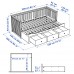 Кушетка с 3 ящиками IKEA HEMNES серый матр. MALVIK жесткий 80x200 см (194.178.76)