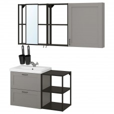 Комплект мебели для ванной IKEA ENHET / TVALLEN серый антрацит 102x43x65 см (194.199.17)