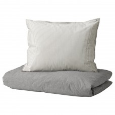 Комплект постельного белья IKEA BLAVINDA серый 200x200/50x60 см (203.280.49)
