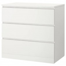 Комод с 3 ящиками IKEA MALM белый 80x78 см (204.035.62)