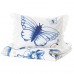 Комплект постільної білизни IKEA SANGLARKA метелик білий синій 150x200/50x60 см (204.269.12)