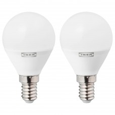 LED лампочка E14 470 лм IKEA RYET шарообразная молочный (204.387.45)