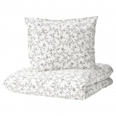 Комплект постельного белья IKEA KOPPARRANKA белый темно-серый 200x200/50x60 см (204.496.64)