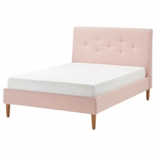 Каркас ліжка з оббивкою IKEA IDANAS блідо-рожевий 140x200 см (204.589.36)