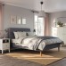 Каркас ліжка з оббивкою IKEA IDANAS темно-сірий 160x200 см (204.589.41)