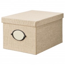 Коробка з кришкою IKEA KVARNVIK бежевий 25x35x20 см (204.594.79)