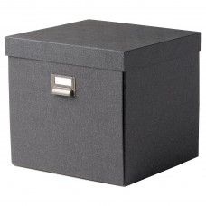 Коробка з кришкою IKEA TJOG темно-сірий 32x31x30 см (204.776.71)