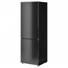Холодильник IKEA MEDGANG чорна нержавіюча сталь 219/83 л (204.901.25)