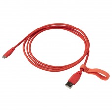 Кабель USB A - USB C IKEA LILLHULT тканина помаранчевий 1.5 м (204.915.49)