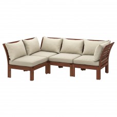 Модульний кутовий 3-місний диван IKEA APPLARO коричневий бежевий бежевий 143/223x80x78 см (290.203.33)