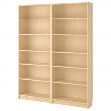 Стеллаж для книг IKEA BILLY березовый шпон 160x28x202 см (290.234.02)