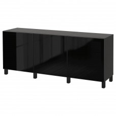 Комбінація шаф та стелажів IKEA BESTA чорно-коричневий 180x42x74 см (291.399.16)