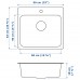 Врізна мийка IKEA LANGUDDEN нержавіюча сталь 56x53 см (291.574.77)