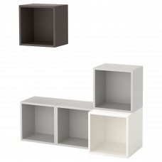 Комбінація настінних шаф IKEA EKET білий світло-сірий темно-сірий 105x35x120 см (291.891.19)