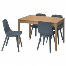 Стіл і 4 стільці IKEA EKEDALEN / ODGER дуб синій 120/180 см (292.214.16)