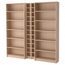 Стеллаж для книг IKEA BILLY / GNEDBY беленый дуб 200x28x202 см (292.499.53)